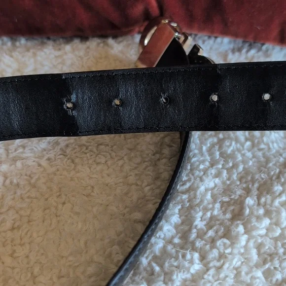 Salvatore Ferragamo Black Leather Belt with Gold Double Gancini Buckle